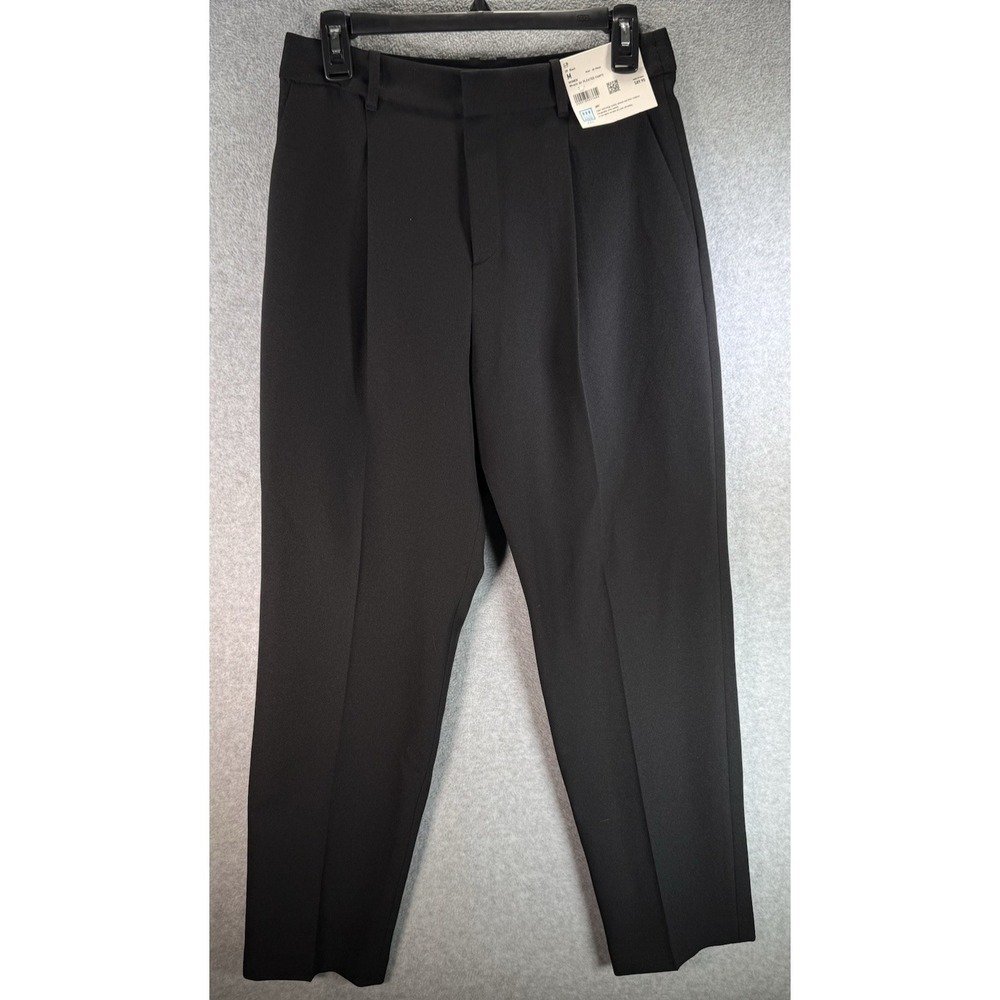 Uniqlo Womens Miracle Air Pleated Pants High Rise Black Size Medium NWT